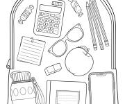 Coloriage et dessins gratuit Les éléments de notre cartable d'école à imprimer