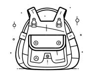 Coloriage Sac &agrave; dos en vecteur
