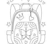 Coloriage Sacs &agrave; Dos avec des ornements d'amour et d'&eacute;toiles