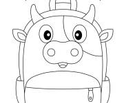 Coloriage Taureau dessin&eacute; sur cette cartable