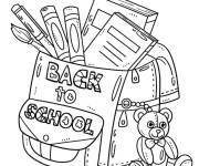 Coloriage Tout est la dans notre cartable pour la rentr&eacute;e scolaire