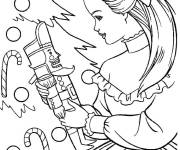 Coloriage Belle Marie tenant le jouet Casse-noisette