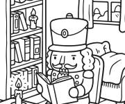 Coloriage Casse-Noisette aime la lecture