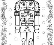 Coloriage Casse-Noisette avec cadre en gui
