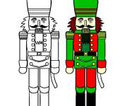 Coloriage Casse-Noisette avec mod&egrave;le en couleurs