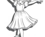 Coloriage Casse-Noisette Ballet Clara danse