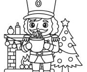 Coloriage Casse-Noisette buvant du th&eacute;