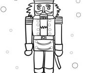 Coloriage et dessins gratuit Casse-Noisette classique en noir et blanc à imprimer