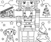 Coloriage Casse-Noisette comme pompier