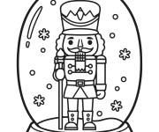Coloriage Casse-Noisette dans boule de neige