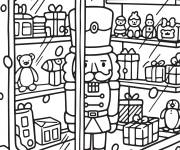 Coloriage Casse-Noisette dans le magasin de jouets