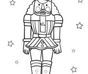 Coloriage Casse-Noisette debout &agrave; motif d'&eacute;toiles