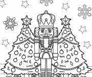 Coloriage Casse-Noisette devant des cadeaux pour des gribouillages