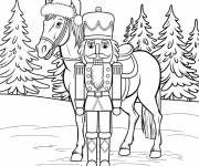 Coloriage Casse-Noisette et cheval de noel