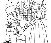 Coloriage Casse-Noisette et Clara au ch&acirc;teau