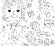 Coloriage Casse-Noisette et la  carte de nouvel an