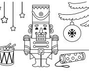 Coloriage Casse-Noisette et les &eacute;l&eacute;ments de No&euml;l