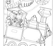 Coloriage Casse-Noisette et Marie dans le train de noel