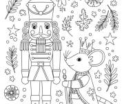 Coloriage Casse-Noisette et roi des souris en maternelle