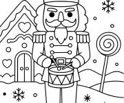 Coloriage Casse-Noisette jouant du tambour