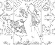 Coloriage Casse-noisette, Marie et le prince