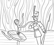 Coloriage Casse-Noisette propose de danser avec Clara