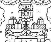 Coloriage Casse-Noisette sur cadeaux