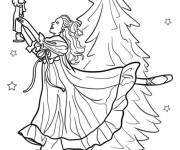 Coloriage Clara, ballerine, avec son jouet Casse-Noisette
