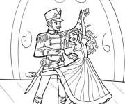 Coloriage Clara et Casse-Noisette dansant sur sc&egrave;ne