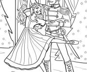 Coloriage Clara et Casse-Noisette profitent de la danse de No&euml;l