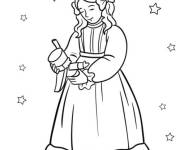 Coloriage et dessins gratuit Clara tenant le jouet Casse-Noisette à imprimer