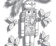 Coloriage D&eacute;coration de sapin Casse-Noisette de No&euml;l cp