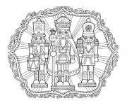 Coloriage Deux soldats Casse-Noisette et roi