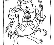 Coloriage Le roi des souris arm&eacute; d'une &eacute;p&eacute;e