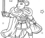 Coloriage Le Roi des Souris se pr&eacute;pare pour la bataille