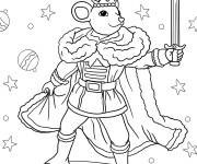 Coloriage Le Roi Souris levant l'&eacute;p&eacute;e