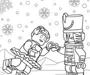 Coloriage Lego Casse-Noisette dansant avec la F&eacute;e Drag&eacute;e