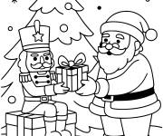 Coloriage Personnages du ballet Casse-Noisette dans des boules de neige