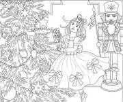 Coloriage Princesse et Casse-noisette pour Noel