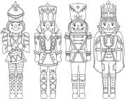 Coloriage Quatre Casse-noisette en union