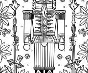 Coloriage Roi Casse-Noisette debout &agrave; motif
