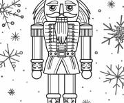 Coloriage Roi Casse-Noisette with flocons de neiges pour enfants