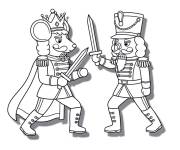 Coloriage Sc&egrave;ne de bataille entre Casse-Noisette et le Roi des Souris
