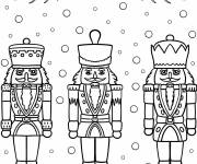 Coloriage Soldats Casse-noisettes avec neige