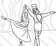Coloriage Un ballet danse de Clara et Casse-Noisette
