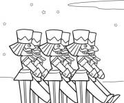 Coloriage Unit&eacute; de soldats Casse-Noisette en marche