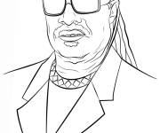 Coloriage C&eacute;l&eacute;brit&eacute; Stevie Wonder