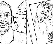 Coloriage C&eacute;l&eacute;brit&eacute;s Chanteur et Chanteuse