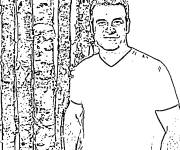 Coloriage C&eacute;l&eacute;brit&eacute;s  Chanteur splendide