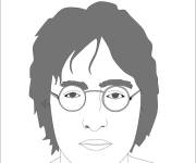 Coloriage Chanteur c&eacute;l&egrave;bre John Lennon